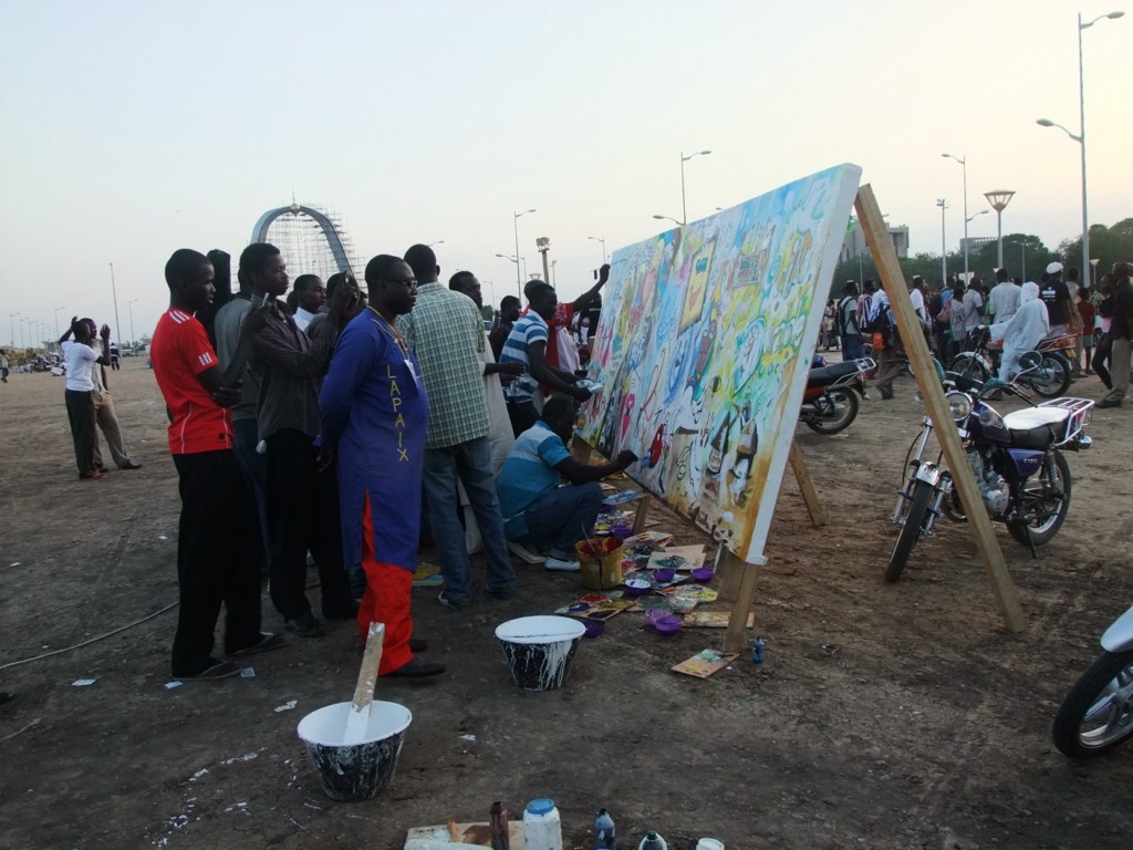 Manif du collectif des artistes pour la paix à la place de la nation de Ndjamena 1