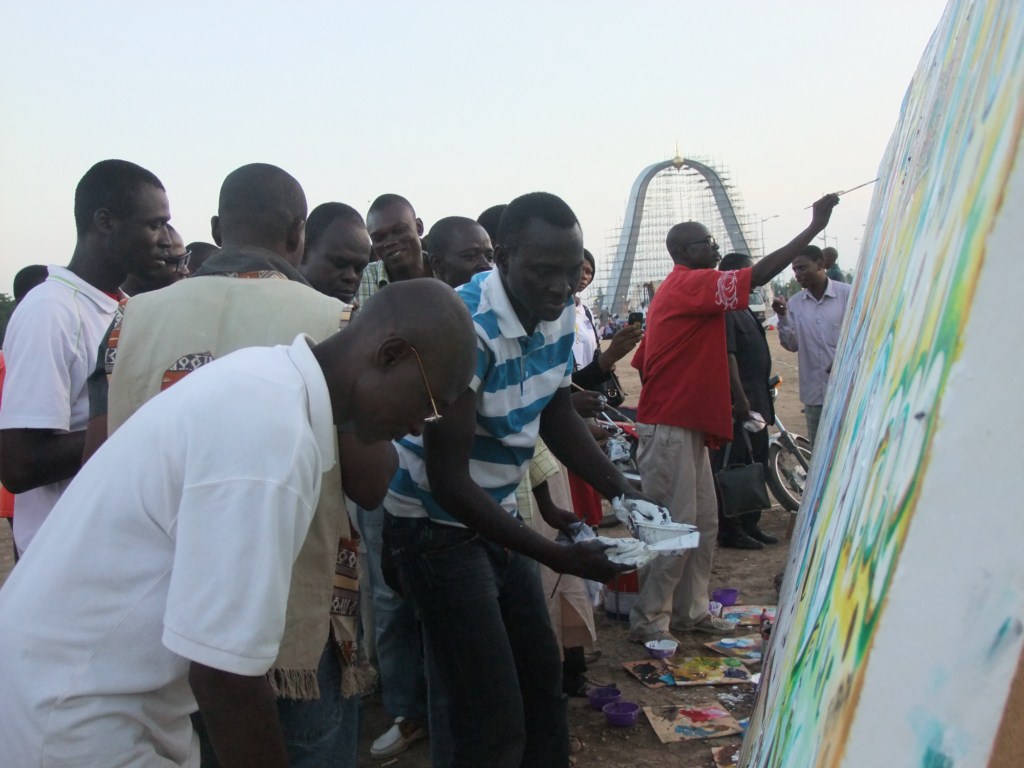 Manif du collectif des artistes pour la paix à la place de la nation de Ndjamena 2